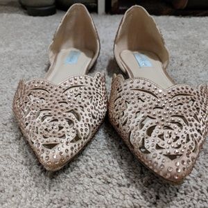 Betsey Johnson Rose Gold Flats